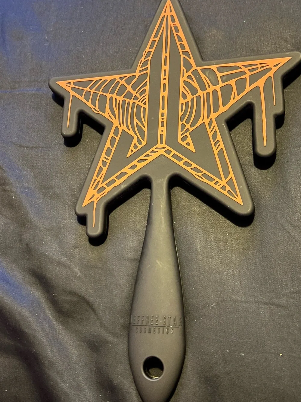 Jeffree Star Limited Edition Black & Orange Halloween Spiderweb Star Hand Mirror